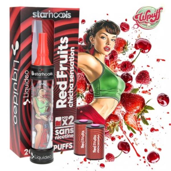 Image principale 🌟 STARHOOKS CHICHA SENSATION LIQUIDEO - 2 PODS RED FRUITS | 20 000 PUFFS 🍓🍒